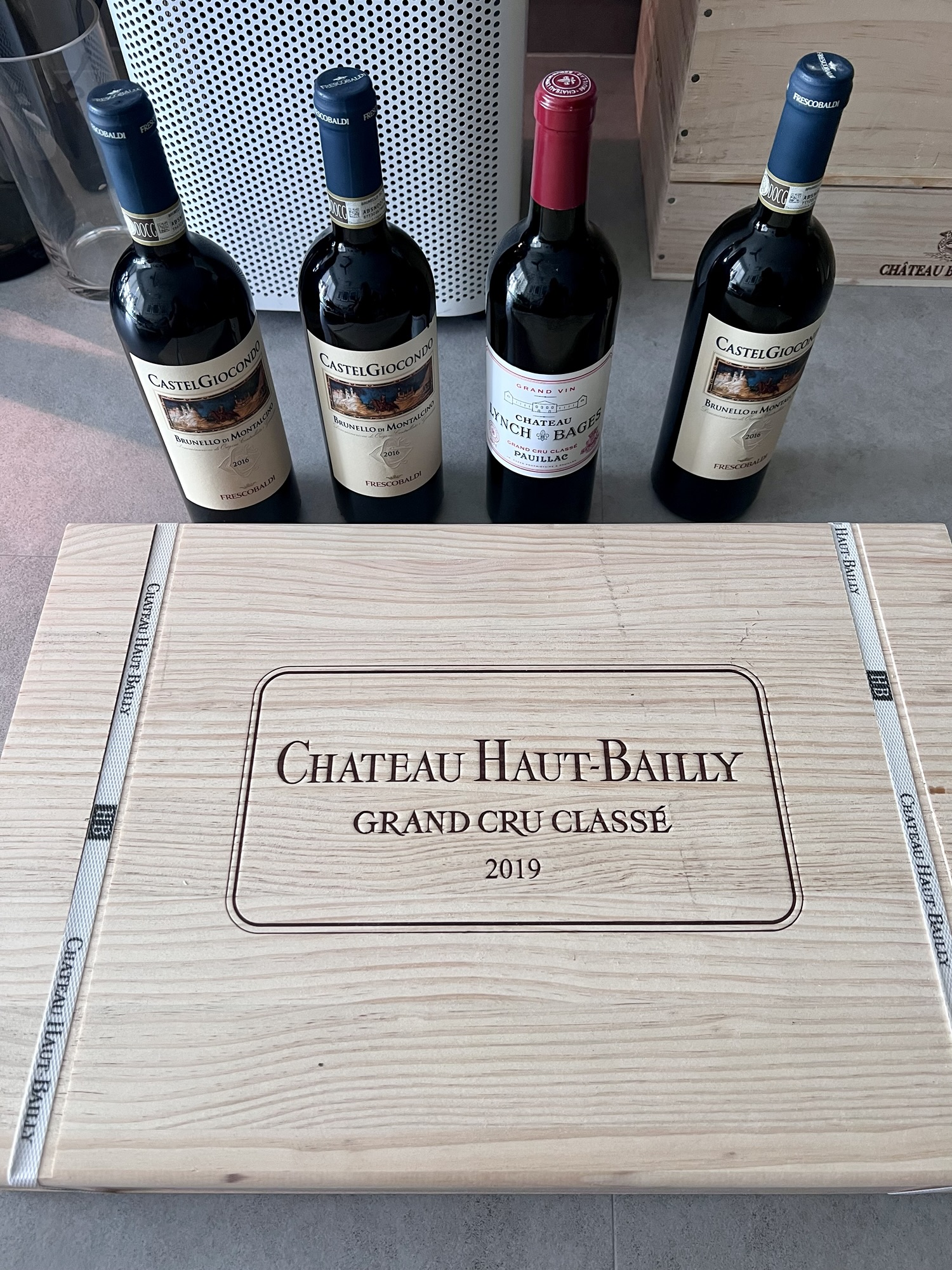 Haut Bailly 2019, Lynch Bages 2011 and Castelgiocondo Brunello 2016