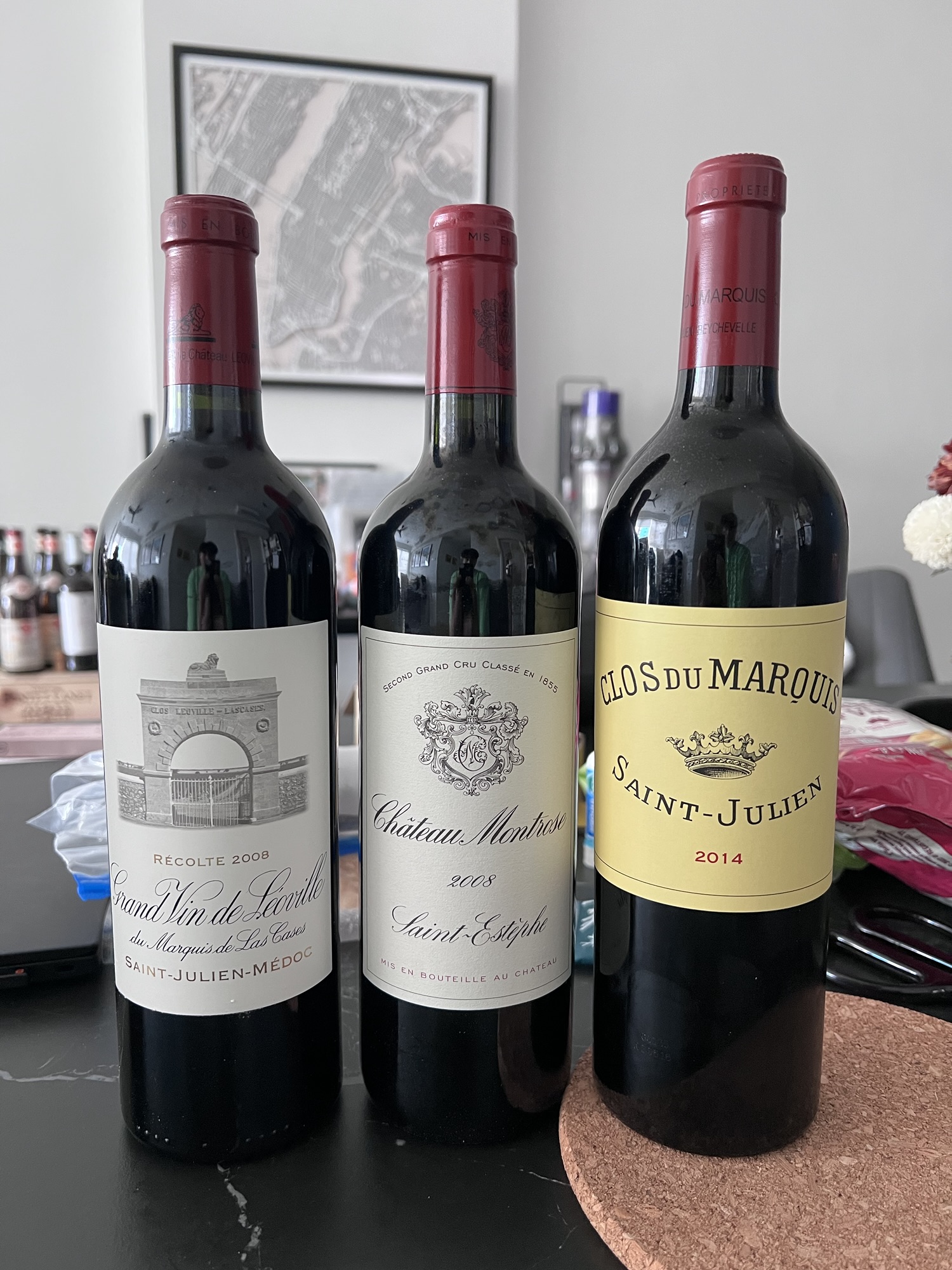 Leoville Las Cases 2008, Montrose 2008, Clos du Marquis 2014