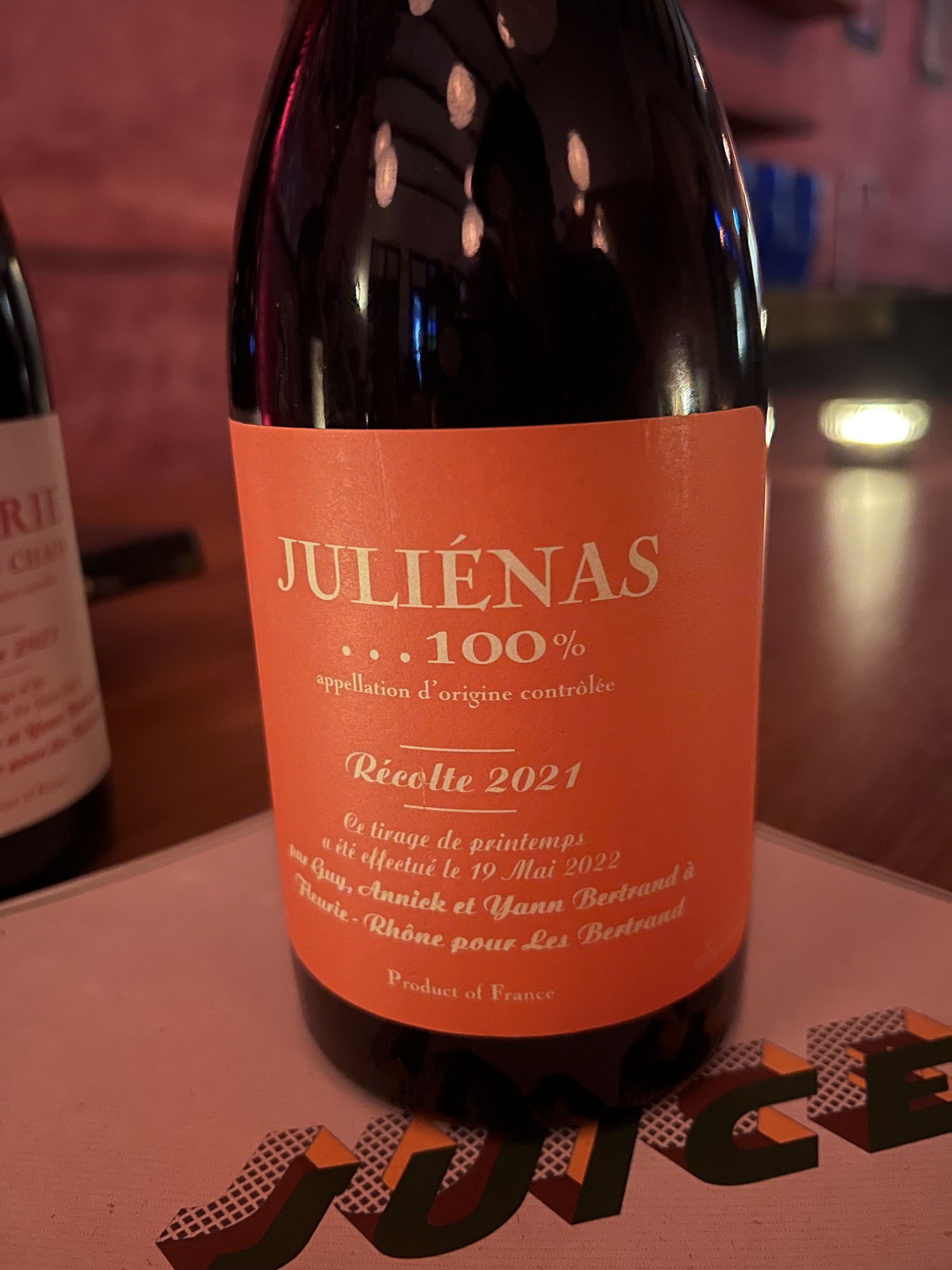 4.0. Yann Bertrand’s Juliénas …100% 2021.
