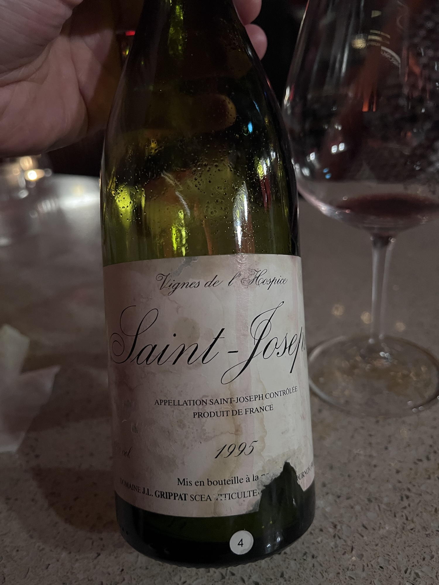 4.2+. Domaine Jean-Louis Grippat Saint-Joseph 1995.