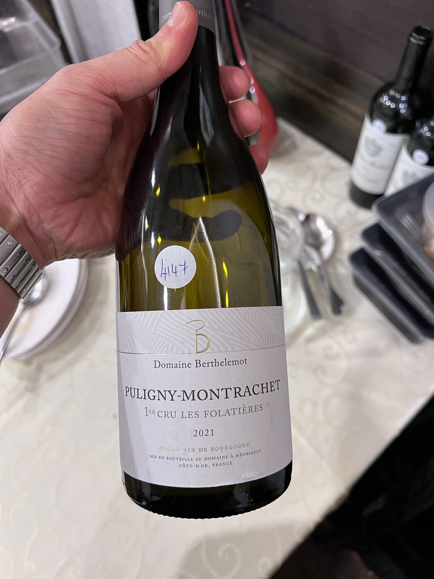 4.8. Domaine Berthelemot Puligny-Montrachet 1er cru ‘Les Folatieres’.