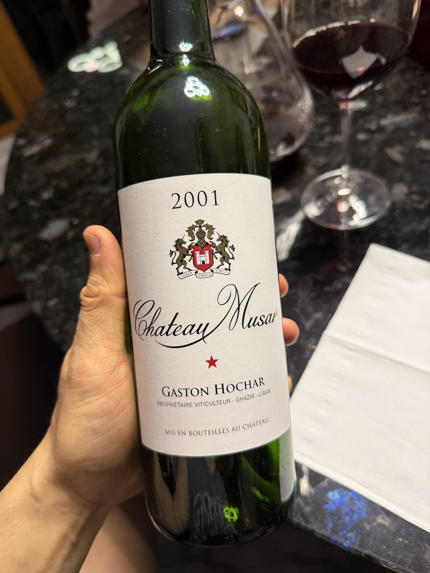 4.2 Chateau Musar 2001.With YZ, Sloke, Malone et al at Sloke’s.