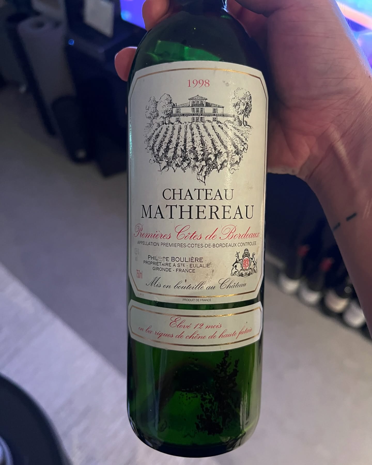 3.5. Chateau Mathereau Premieres Cotes de Bordeaux 1998.
