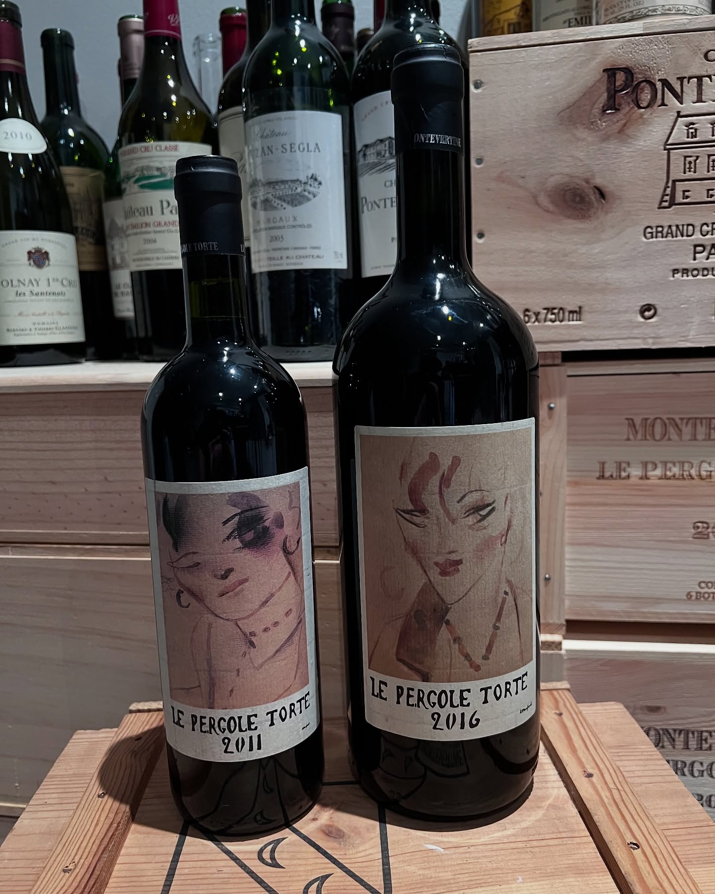 Montevertine’s Le Pergole Torte. 2011 750ml, and a 2016 1.5L.