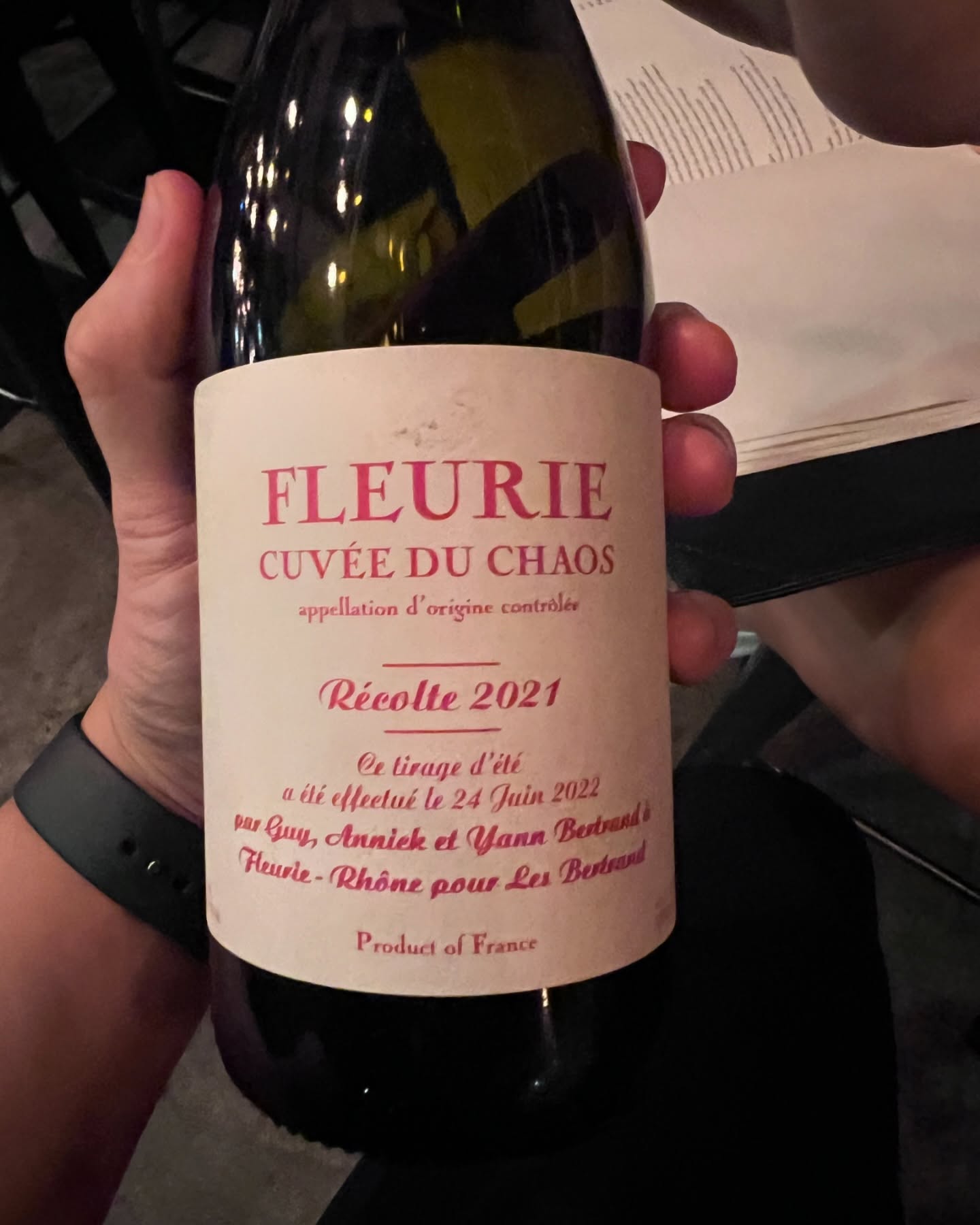 4.0. Guy, Annick & Yann Bertrand Fleurie ‘Cuvee du Chaos’ 2021.